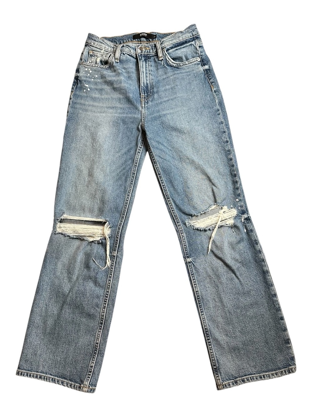 Hudson Remi High Rise Straight Ankle Jeans Sprinkle Destructed size 27